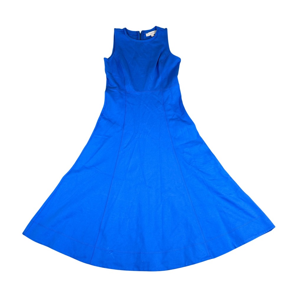 Loft Royal Blue Sleeveless Fit and Flare Ponte Knit Dress Size 2